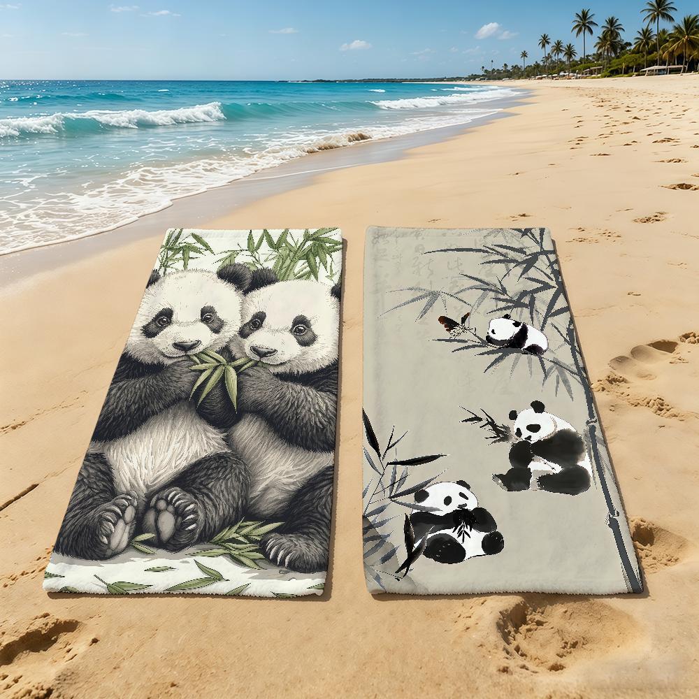 Asciugamano Panda Per Campeggio All'aperto Asciugamano da Spiaggia Carino Bambù Super Assorbente Asciugatura Rapida Asciugamano Estivo