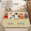 Cartoon Silk Circle Entry Door Floor Mat, Porch Door Scraping Sand Rubbing Soil Dirt-Resistant Foot Pad Easy To Take Care Of Wear-Resistant Non-Slip