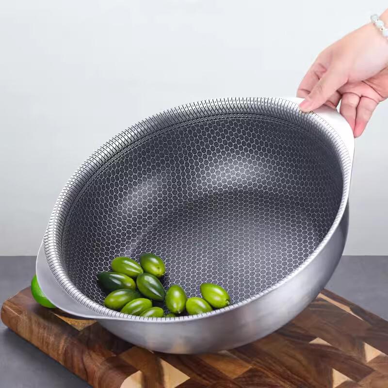 ZISIZ 22cm Honeycomb Non-stick Double-Handle Soup Pot