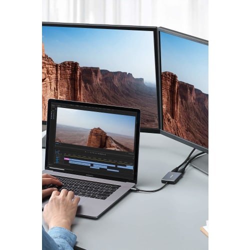 Adaptor Anker PowerExpand USB-C & Dual HDMI Până la 4K (60Hz) Ieșire pe mai multe ecrane până la 4K (30Hz) pentru MacBook iPad