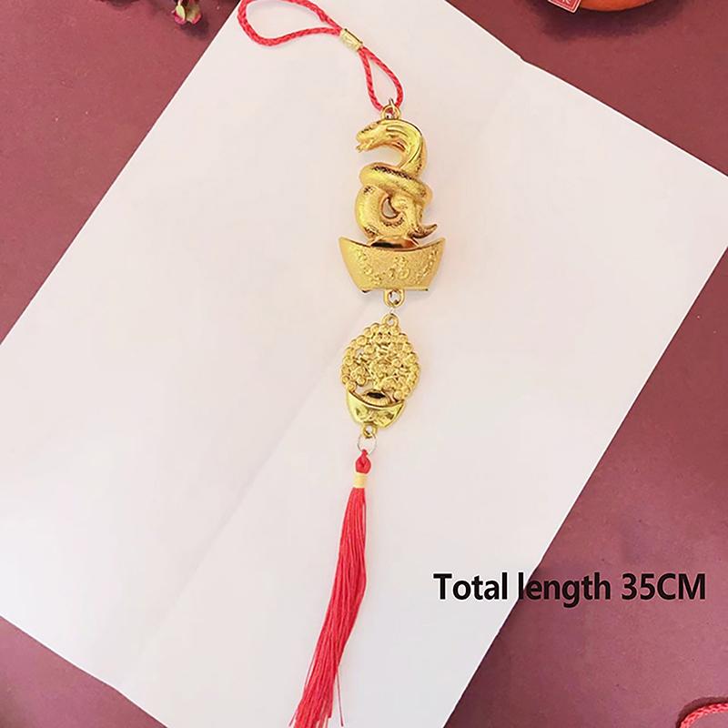 

1pc 2025 Year Of The Snake Gold-Plated Plastic Zodiac Snake Pendant Lucky Mascot Home Car Hanging Ornaments