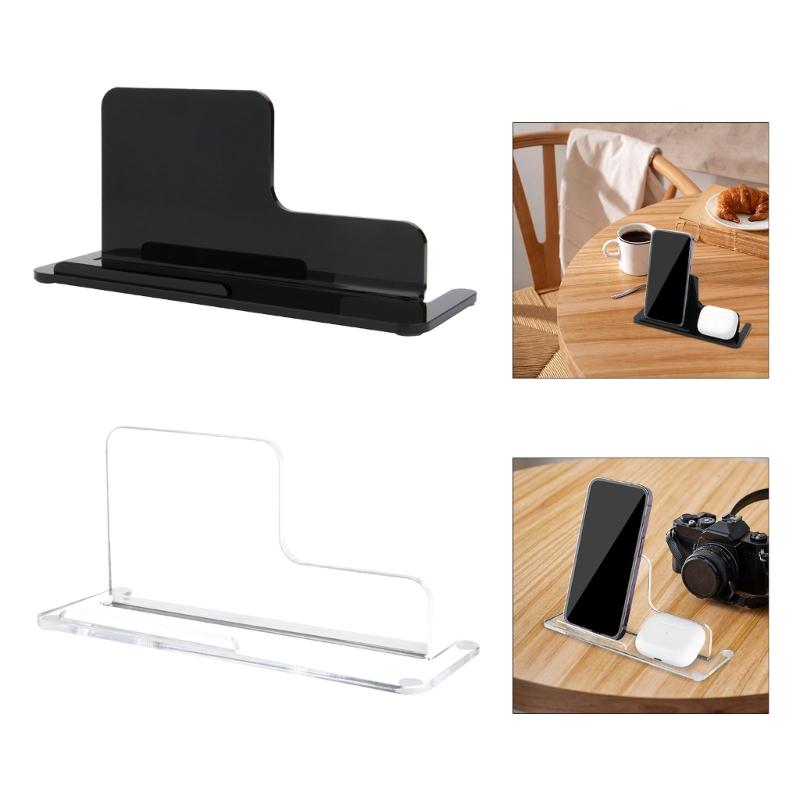 Office and Home Acrylic Desktop Holder Support for Smartphone Earphones, Adjustable Viewing Angle, Slip Resistant Design