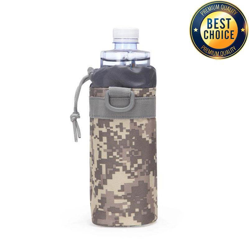 Hunting Water Bottle Pouch Outdoor Molle Kettle Pouch Holder Camping Hiking Cycling Bottle Bag Drawstring Multifunction Bottle P