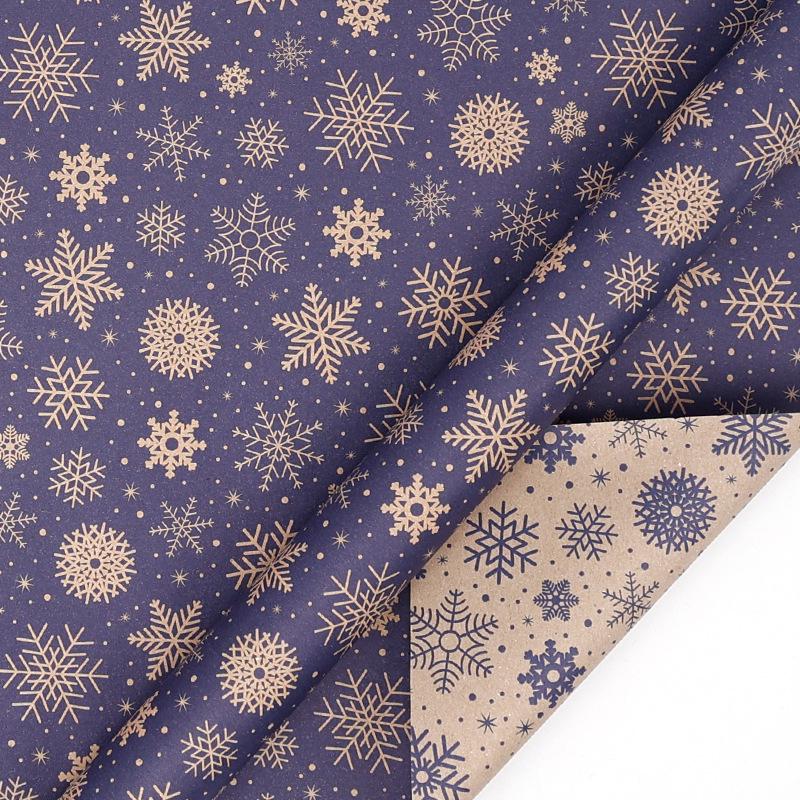 Large Double-Sided Retro Kraft Christmas Gift Wrap Paper