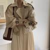 Women's Korean Chic Retro Suit Collar Trench Coat - Two-Button, Long-Sleeved, Casual, Short Jacket for Autumn