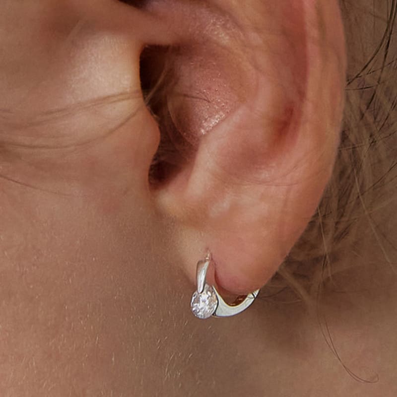 mimesi Cubic One Touch Earring (2color)