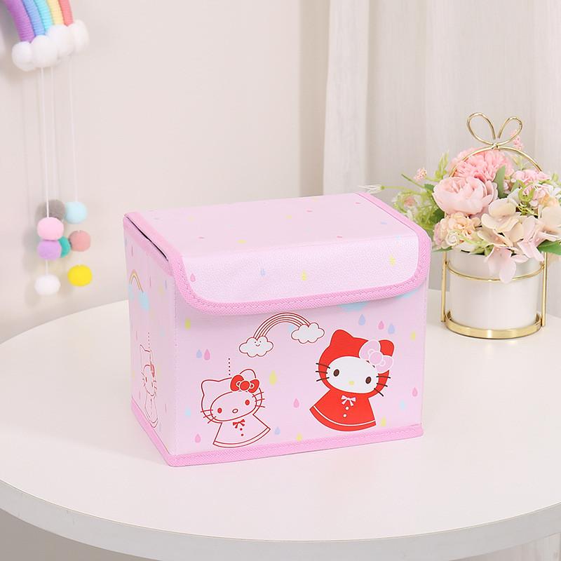 

Cute Cartoon Kuromi Hello Kitty Pattern Pu Foldable Desk Organizer For Bedroom And Office Storage Kt