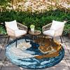 Double Tigers pattern round rug,Carpet Rug for Living Room Bedroom Playroom ,Non-slip Floor Mat,Holiday Gifts and Birthday Gifts.