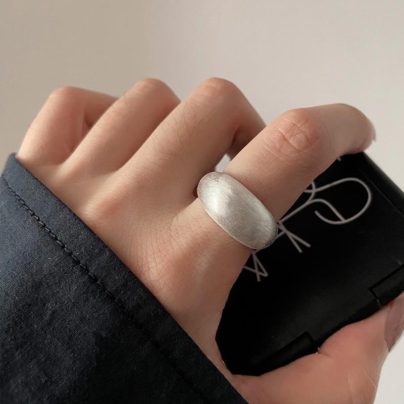 Women s Minimalist Brushed Oval Ring - Fashionable, Adjustable, Hip Hop Trendy Index Finger Design Adjustable Open