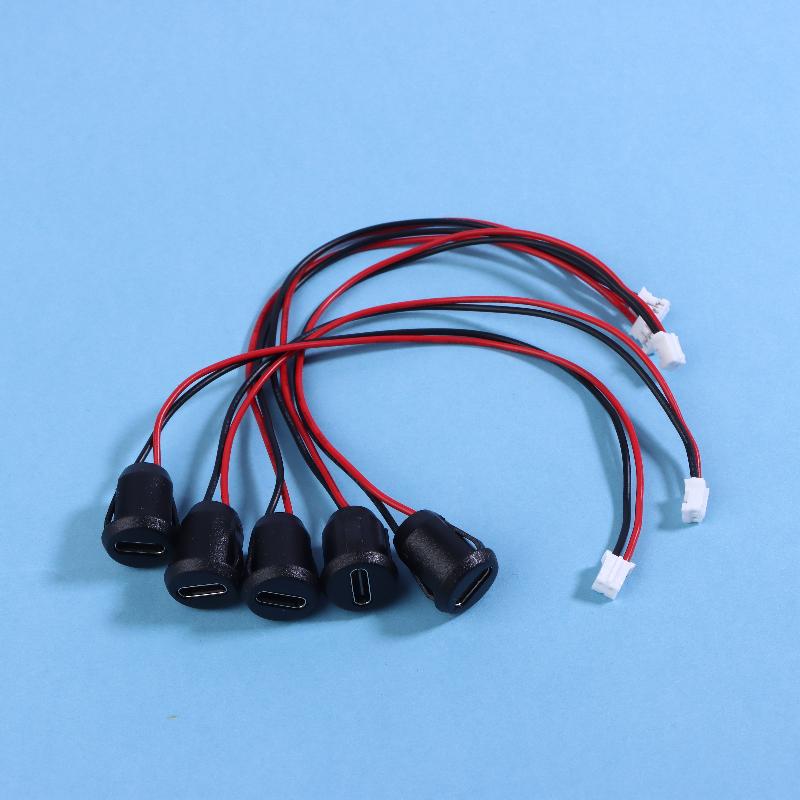 2/5/10PCS USB-C Connector Type-C Female Chassis 2 Pin Type-C Female Socket Connector Waterproof Jack Female Charging Port 3A