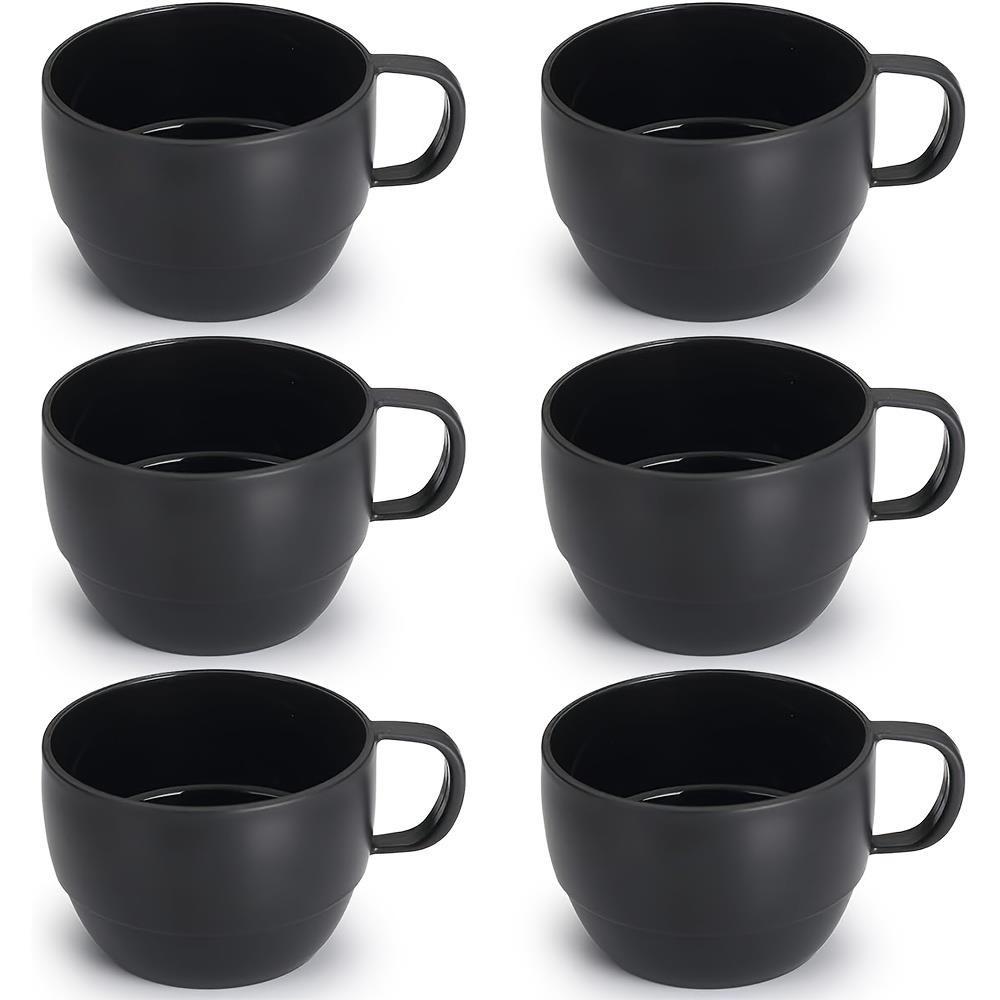 6 ks Kávové hrnky Kávové šálky 12oz Odolné Lehké Plastové Hrnky pro Domov Venkovní Piknik Kempování Narozeninový Dárek Stohovatelné Kávové Hrnky Plastový Šálek