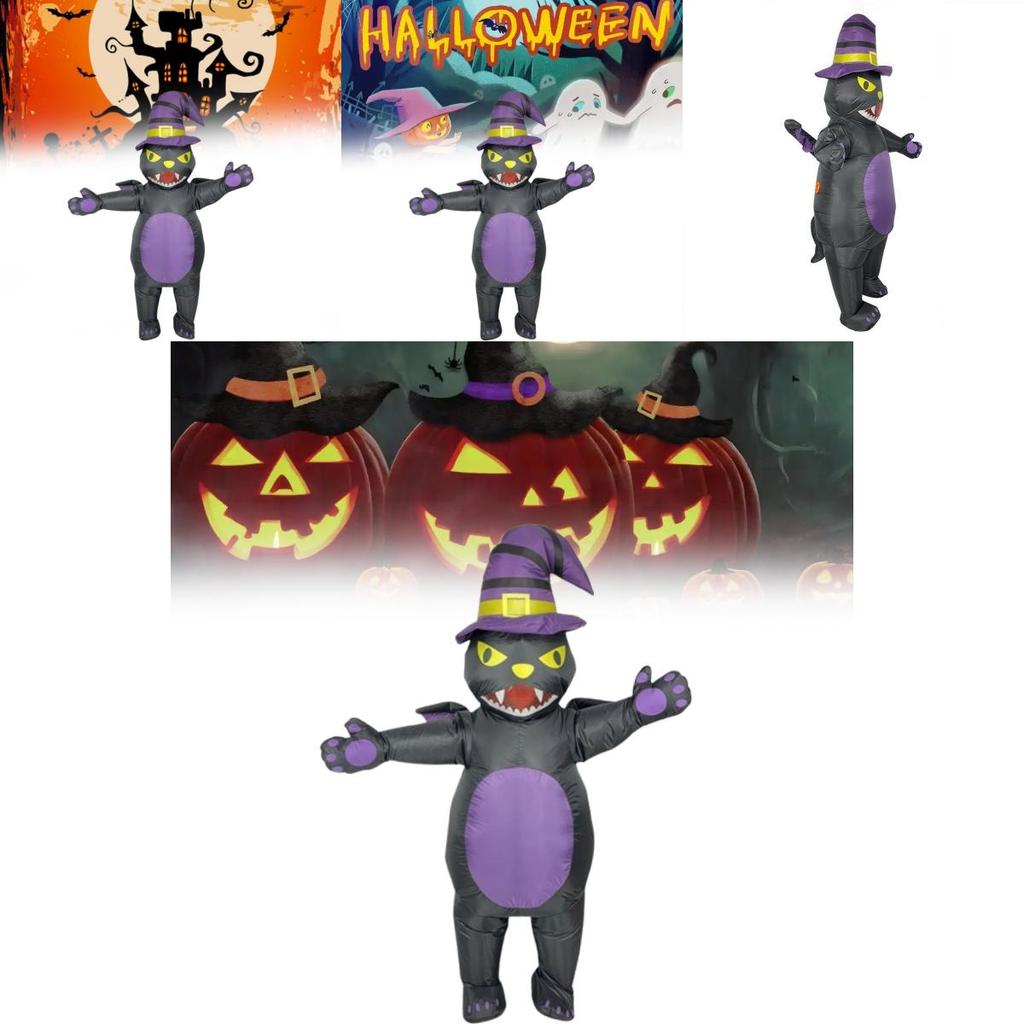 Halloween Cat Inflatable Costume With Animal Cartoon Walking Suit For Kids And Adults
