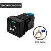 12V Green White LED Backlit Push Button Switch Power Horn Fixed Momentary Type For Toyota Prado 150 Series Corola Camry RAV4