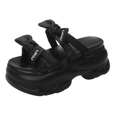 Fashion New Summer Women Slippers Flip-Flops Ladies Beach Bling Shoes Wedge Heels Shoes Woman High Platform Slippers Outside Sandals 8CM