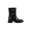 Fashion New Rivet Belt Buckle Black Brown Knee High Boots Autumn Winter Roundhead Punk Style Chelsea Women's Motorcycle Boots Size 36-43