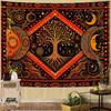 Stained Glass Tree of Life Tapestry Polyester Wall Hanging Colorful Plant Mosaic Art Room Decor for Living Room Bedroom Dorm