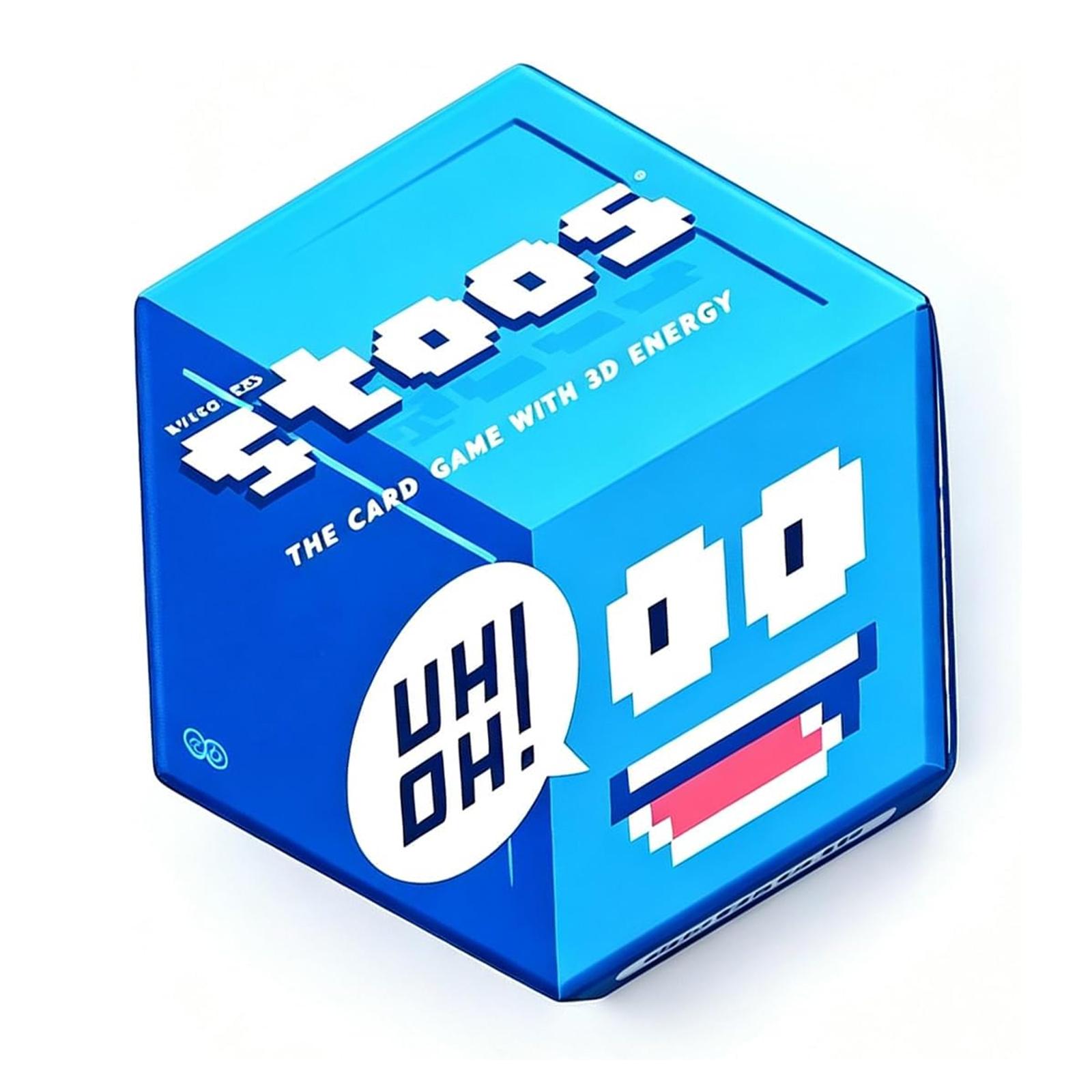 3D- optische Täuschungskarten-Spiel mit 2 Decks Schnelllebiges Stapel-Karten-Spiel Familien-Wettkampf-Party-Spiel für bis zu 10 Spieler blau