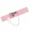Solid Color PU Leather Bracelet Adjustable Wide Chain Bracelet Dark Style Skull Wristband  Unisex