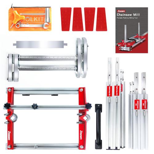 Zozen Portable Chainsaw Mill - 3-Size Assembled Saw Mill for Independent Use. Suitable for 36cm-92cm Planking Milling Bars. Flexible Cutting Guide Sys