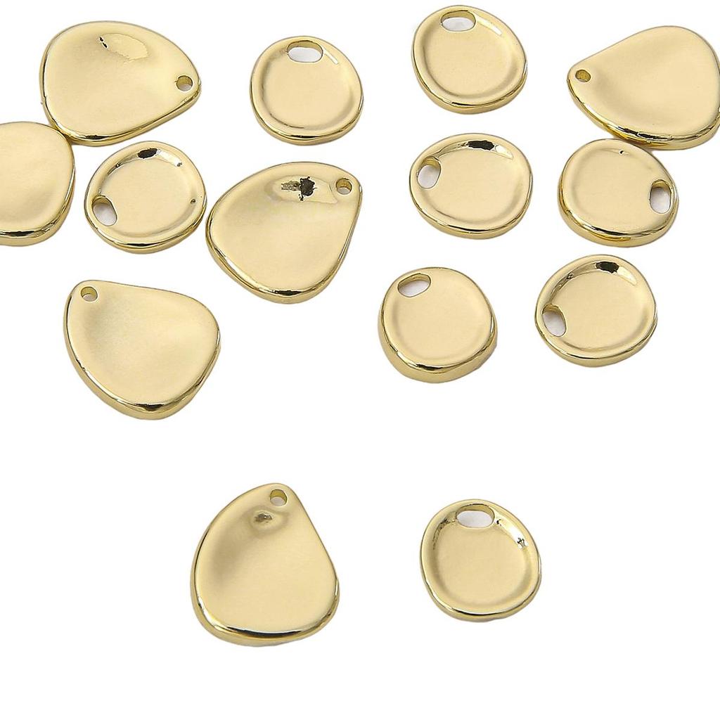 Copper Concave Irregular Oval Pendant For DIY Jewelry Making Craft Accessories
