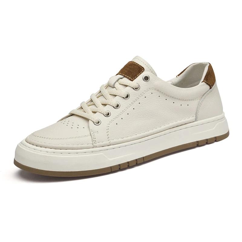 Fashion Genuine Leather Casual Shoes Men Sneakers Men's Vulcanized Shoes New Trend Comfort Skateboard Footwear Non-Slip Men's Shoes