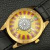 VINTAGE HAND-WINDING SWISS MENS POKER FACE YELLOW COLOR DIAL WATCH a701180-5