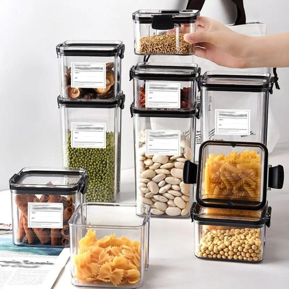 Square Plastic Storage Boxes Plastic Sealed Square Fresh-Keeping Boxes  Spices Storage