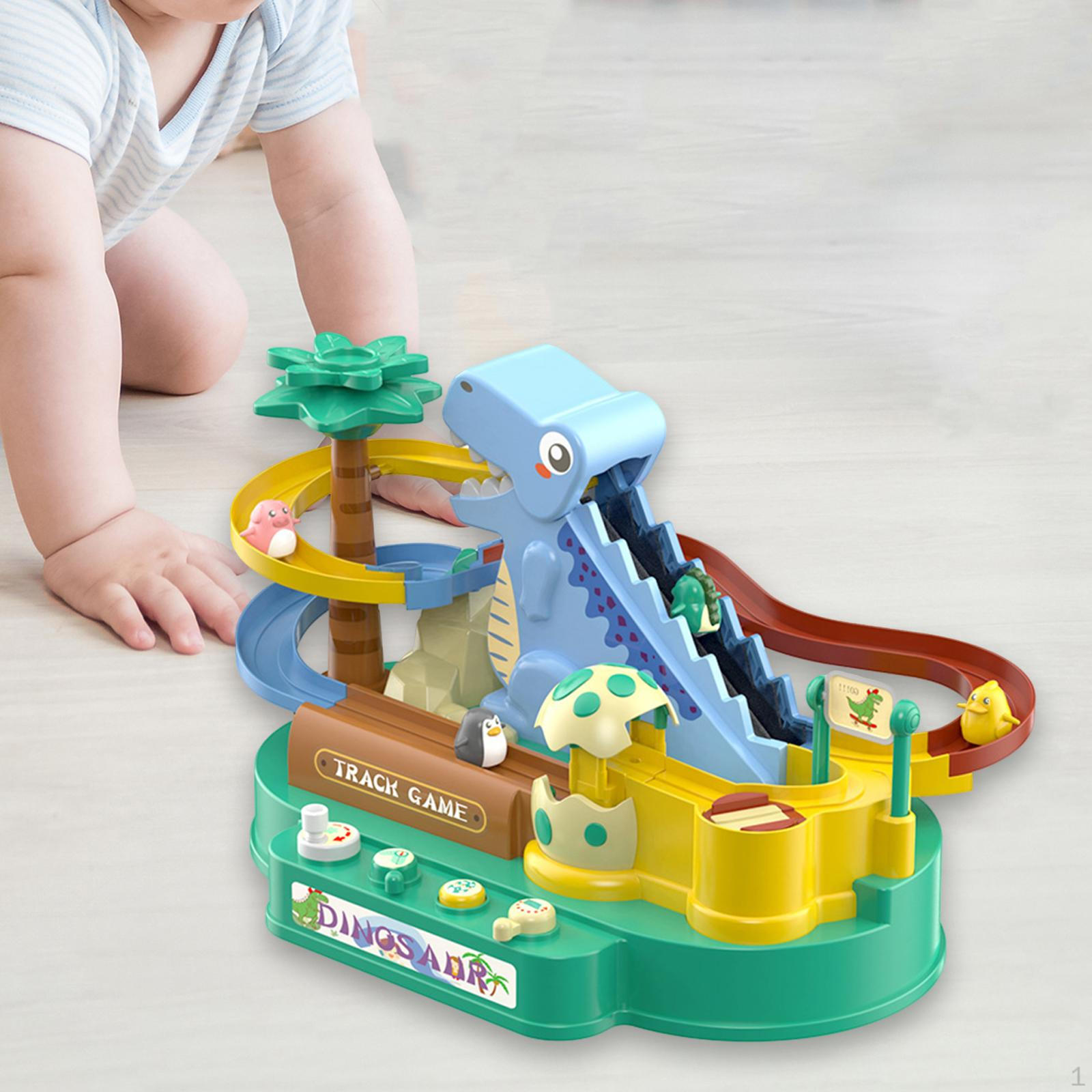 

Игрушки для гонок динозавров с музыкой и светом, обучающая игрушка, обучающая игрушка-американские горки для ребенка