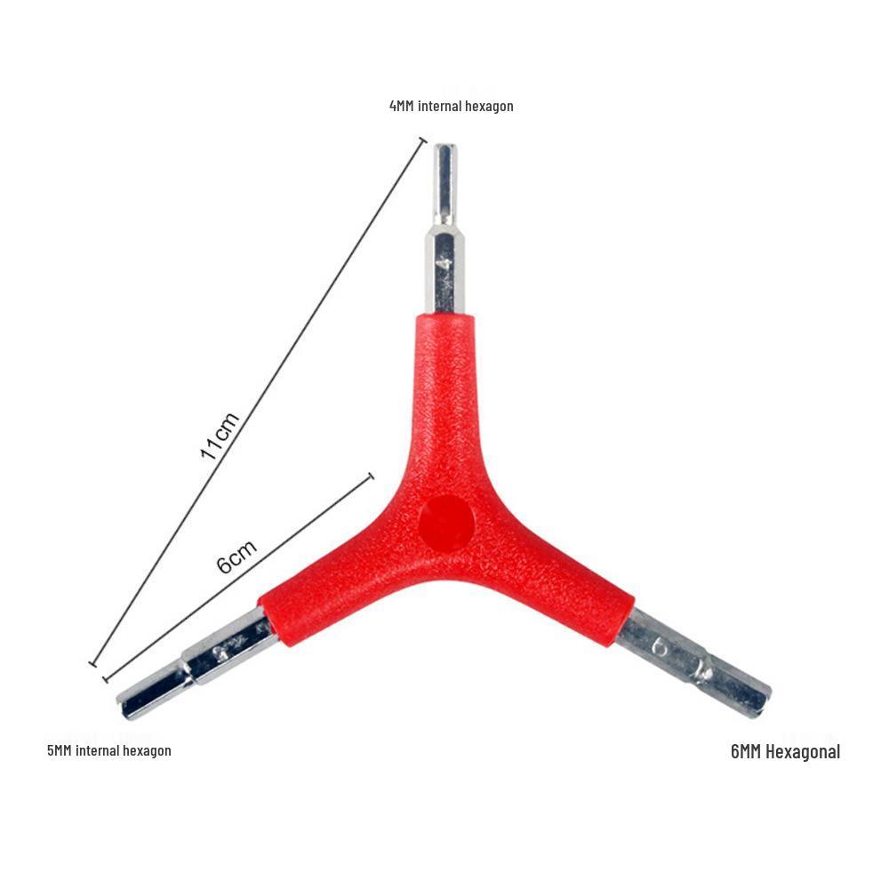 Triple Hex Wrench Mountain Bike Repair Tool, 4MM/5MM/6MM