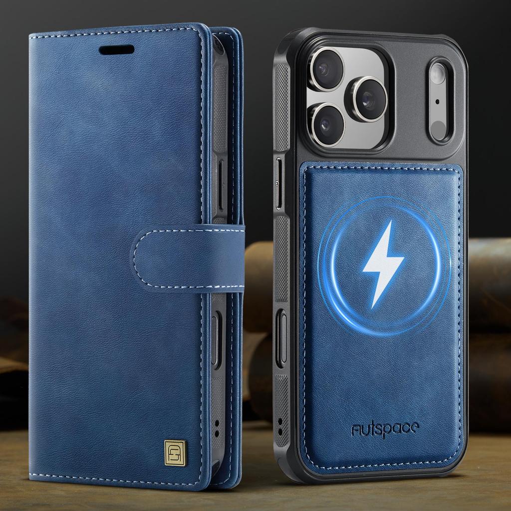 Detachable Flip Magnetic Leather Phone Wallet Case Book With Stand For Magsafe iPhone 17 16 15 12 Pro Max Samsung S25 Plus S24 Ultra Card Holder Cover