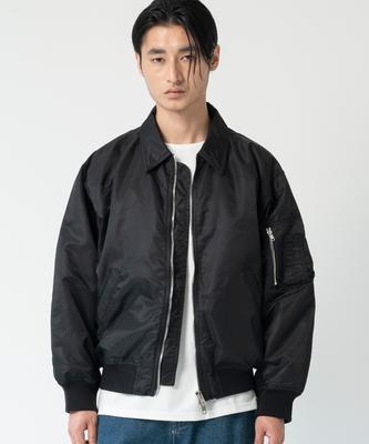 Aott [Spring/Autumn Version] Unisex Oversized Collared Ma-1 Black (Ver - 2)