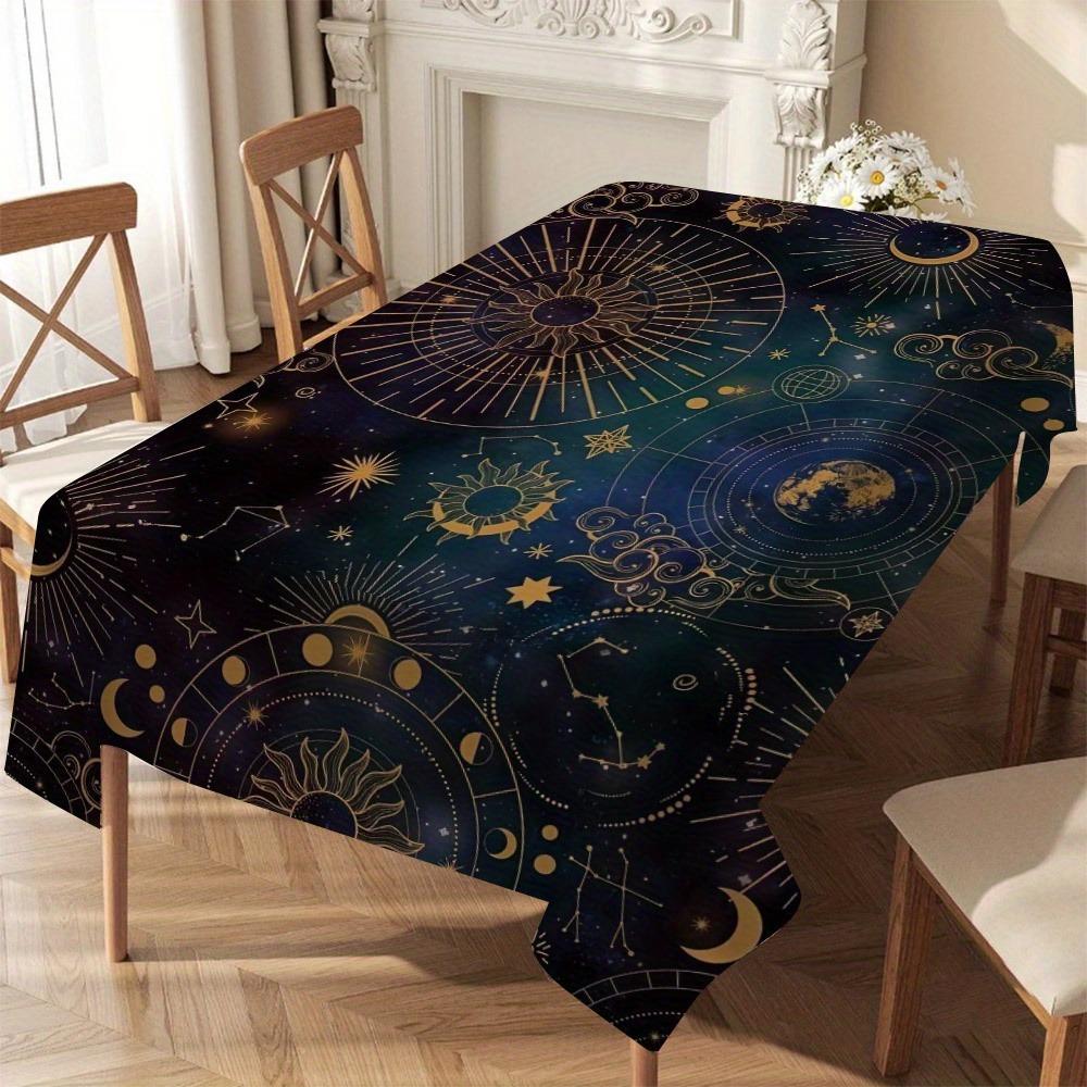 Mystic Moon Festival Table Cover - Ethnic Printed Decor for Dining, Party, and Home Holiday Tablecloth Wrinkle-Resistant