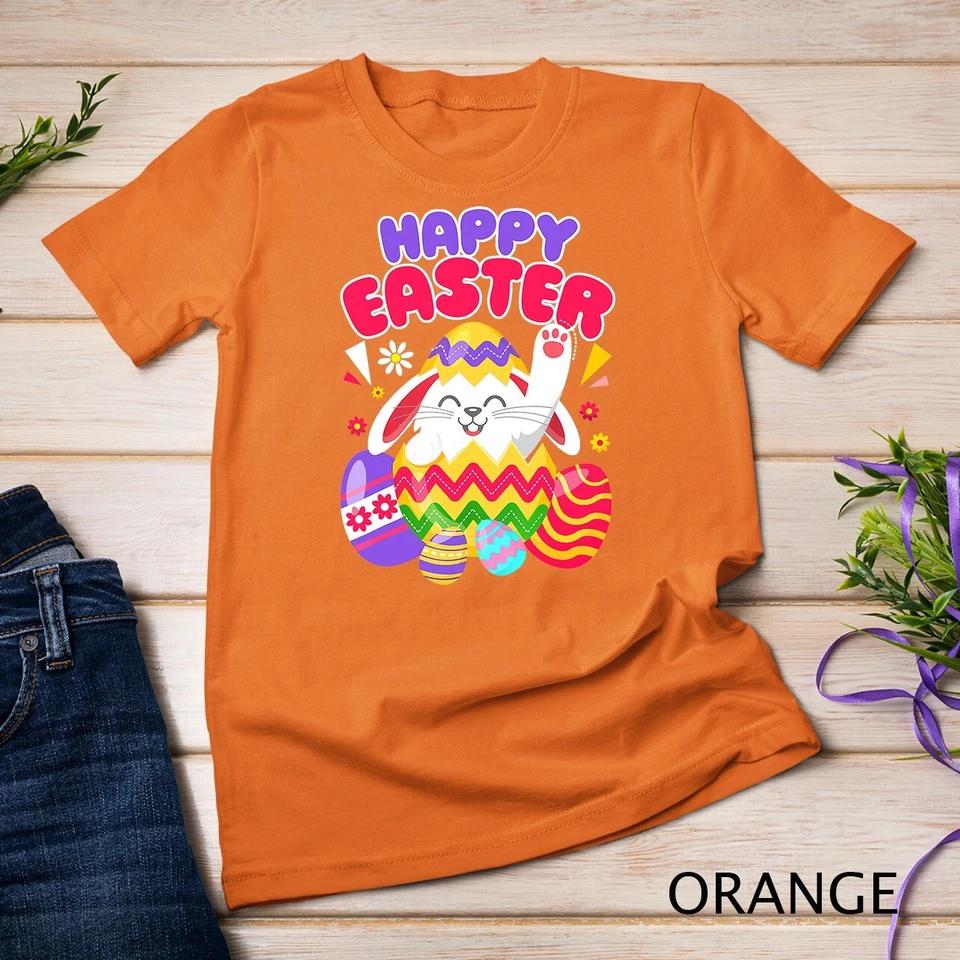 Happy Easter Bunny Easter Eggs T-Shirt Unisex T-shirt 5 4XL