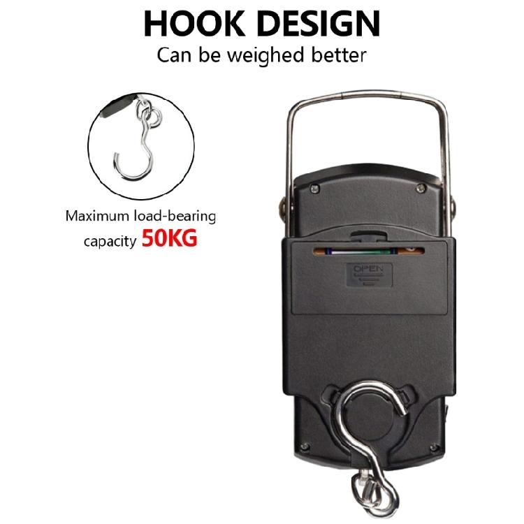 Electronic Digital Scale Hanging Hook Fishing Scale with Measuring Tape Portable Luggage Scale for Travel Fishing