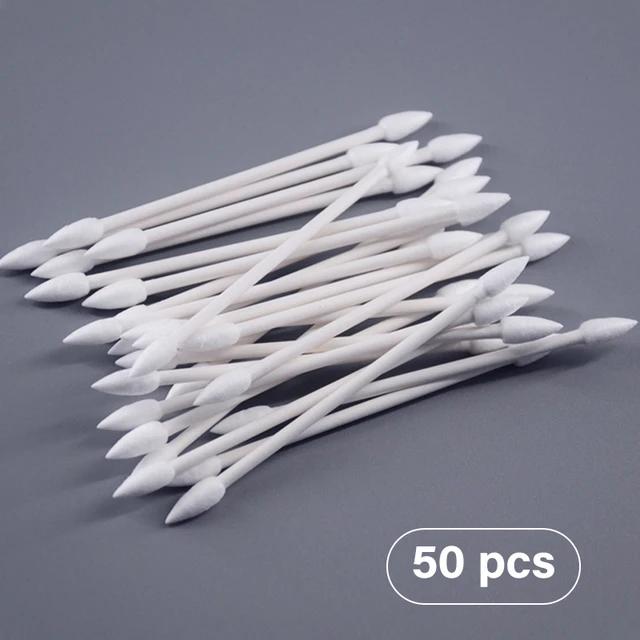 50/100 Pcs Dust Free Disposable Cleaning Swab Cotton Stick For Earphone Headphone Phone Charge Port Accessories