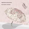 UV Resistant and Rain Resistant Dual-purpose Sunshade Umbrella, Compact and Portable Chinese Oil Painting Sun Umbrella