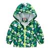 Toddler Kids Cartoon Print Hooded Jacket Boys Girls Lightweight Windproof Zip Up Casual Outerwear Coat