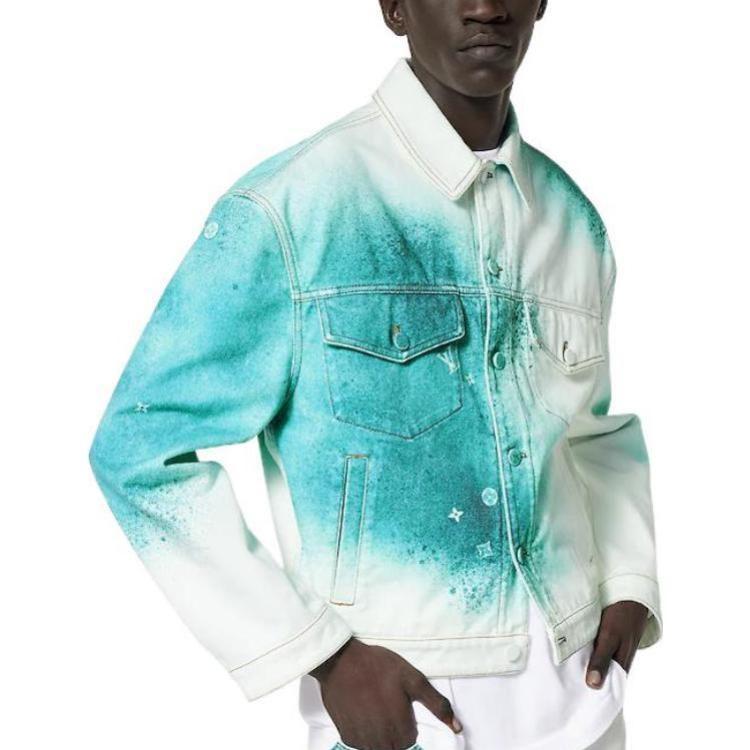 LOUIS VUITTON Pre Owned 20's Spray paint Denim Jacket 1AATK0