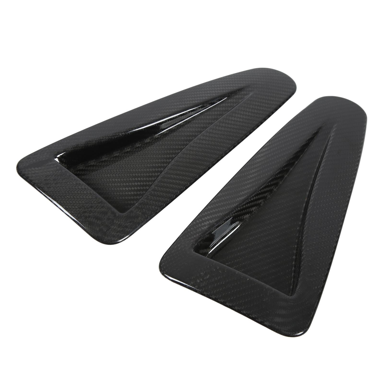 

2pcs Hood Vent Cover Real Carbon Fiber Glossy Bonnet Air Intake Trim Replacement for Nissan R35 GTR 2008‑2016