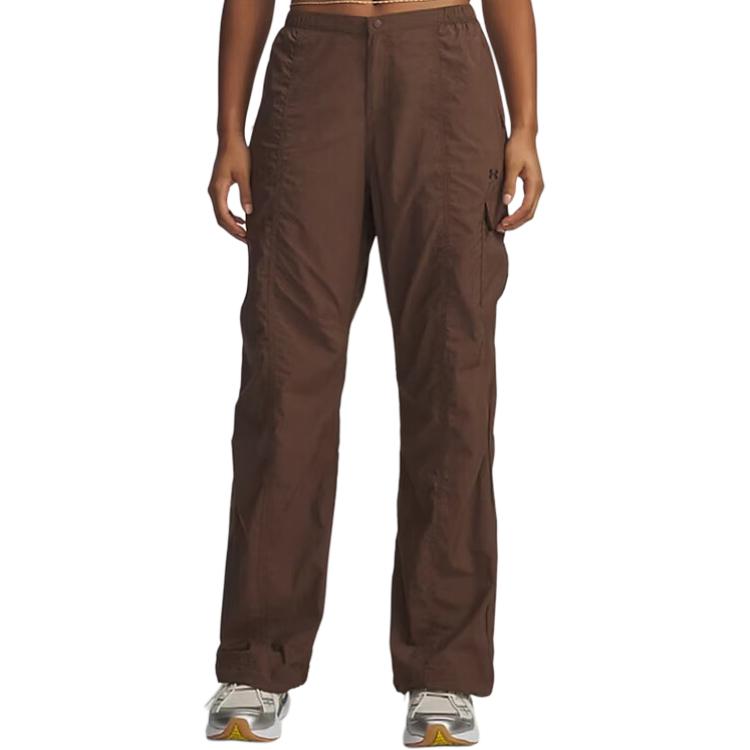 

Under Armour Woven Solid Button Sports Long Pants Women bottoms 6009700-230 S
