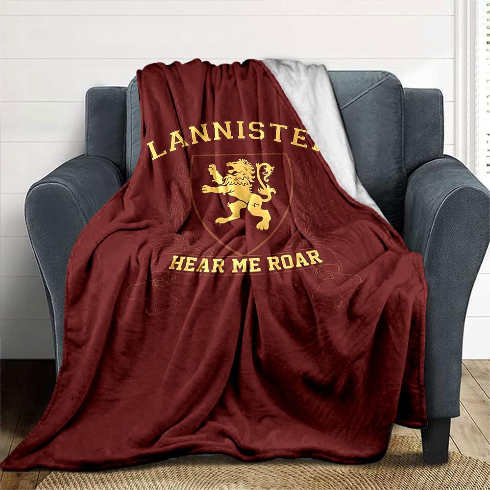 1pc Lannister Hear Me Roar Throw Blanket Soft Flannel, Cozy All Season Polyester Perfect for Home, Office