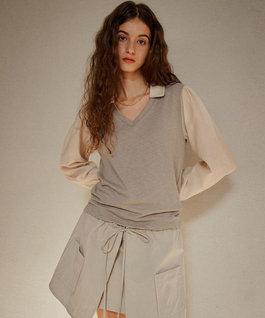 Auro Cowgirl Pocket Skirt [Pale Gray]