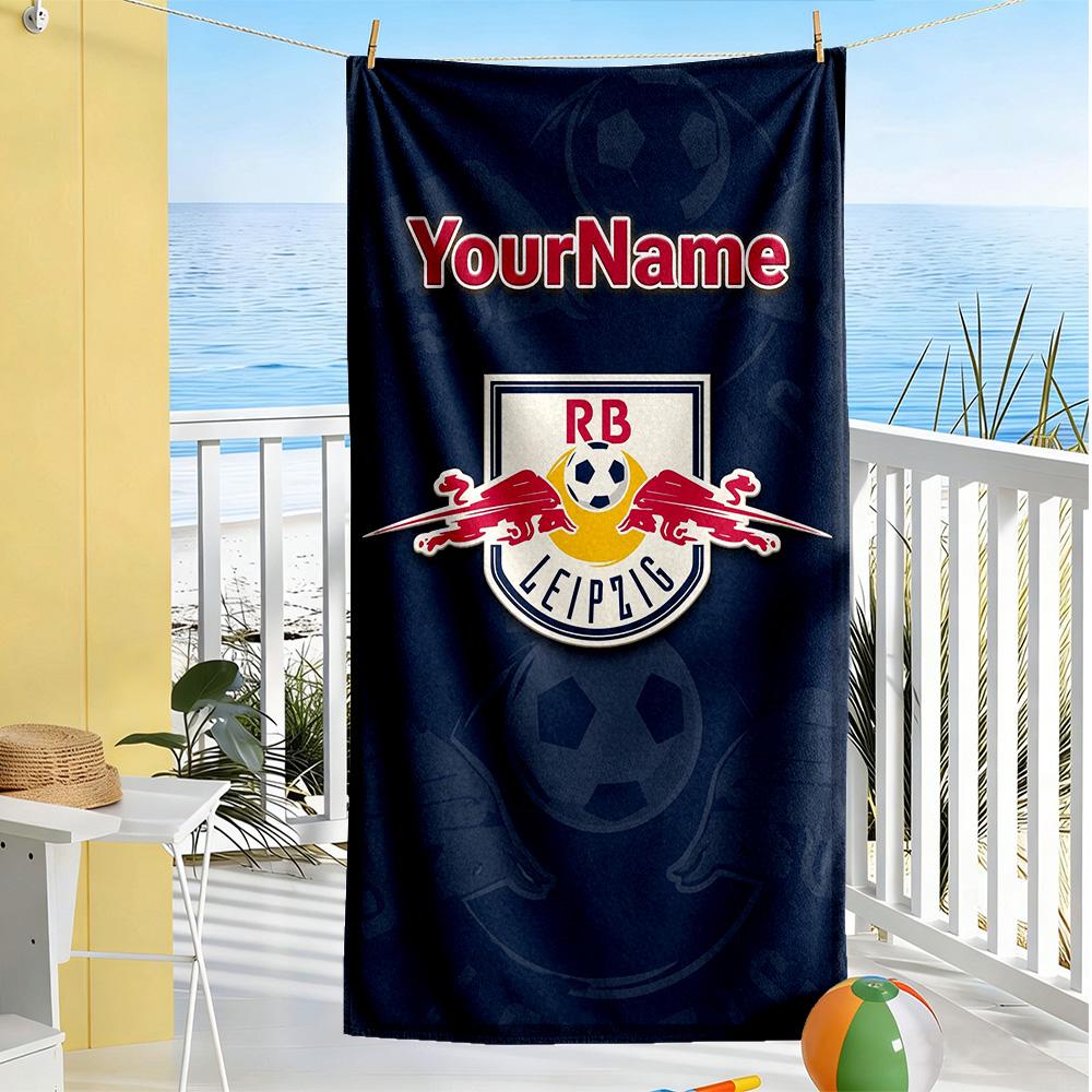 RB Leipzig Personalisierbares Namens-Strandtuch Superweich Saugfähig Ideal Für Reisen Outdoor Schwimmbad Yoga Surfen Camping Wandern Fitnessstudio Geschenk Urlaub