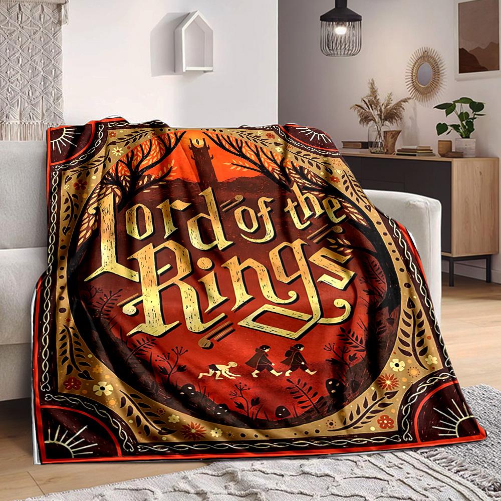 1pc Lord of the Rings Blanket Lightweight Flannel Throw For Sofa, Bed, Travel, Camping, Livingroom, Office, Couch, Chair, And Bed