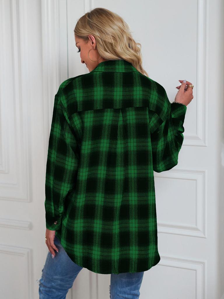 Autumn/Winter 2025 Women's Plaid Boyfriend-Style Loose Shirt
