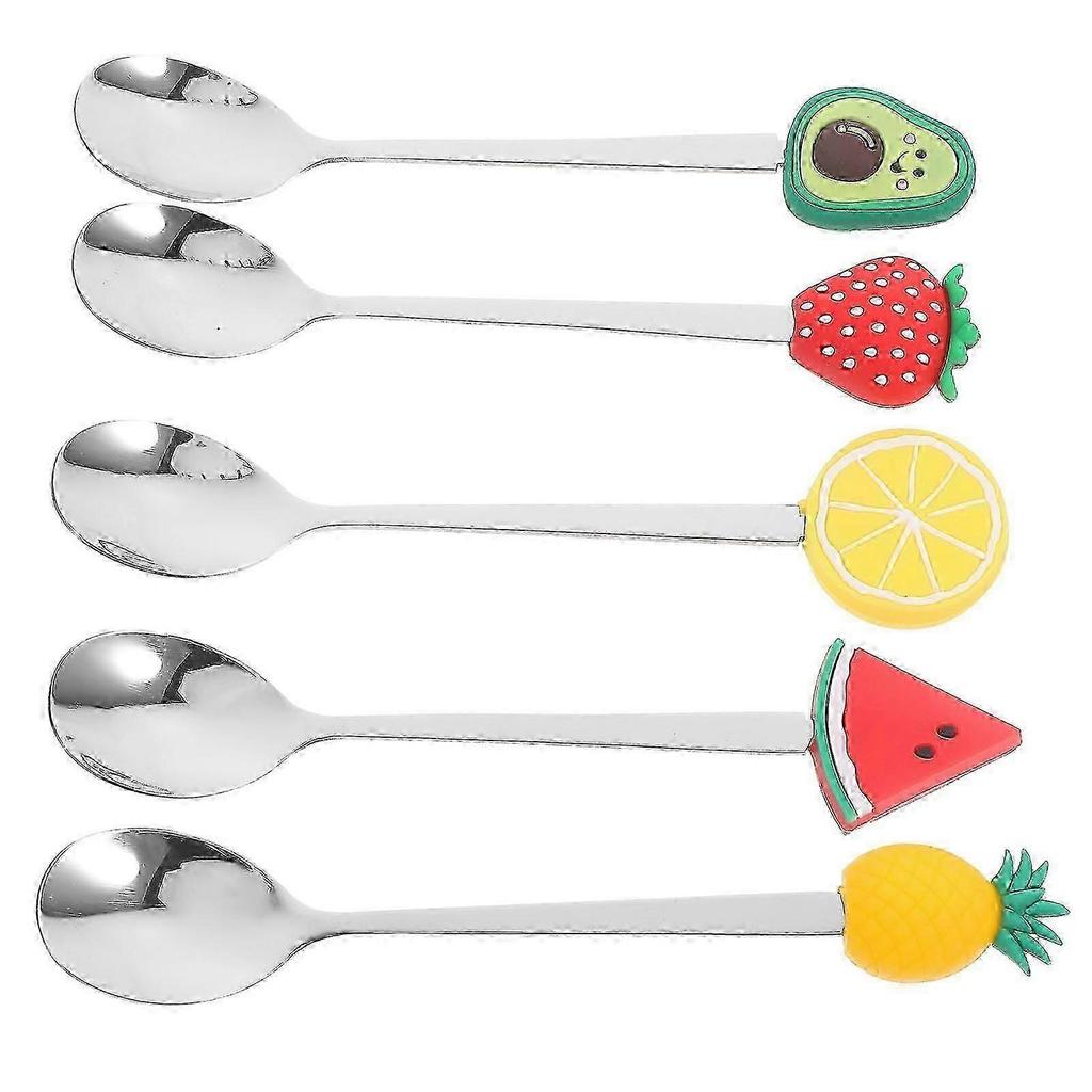 2026 Best!! Cute Spoons Multi-Function Dessert Spoon Strawberry Style For Parties 5Pcs