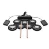 Folding Electric Drum Set Silicone Practice Drums Pad Kit Portable Music Drums