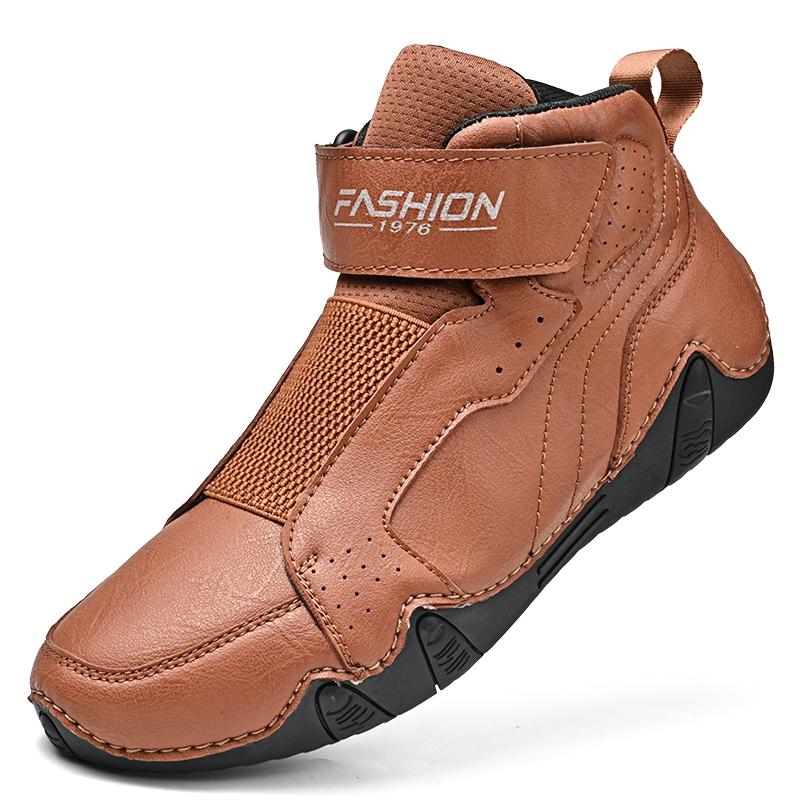 

Кожаные модные низкие ботинки для мужчин, универсальная мужская повседневная обувь, роскошные брендовые мужские удобные ботильоны, нескользящая обувь для ходьбы 48 светло-коричневого