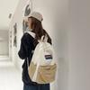 Schoolbag Casual Simple Contrasting Backpack Women's Retro Japanese Travel Velvet Backpack Large Capacity Female Student School Bag