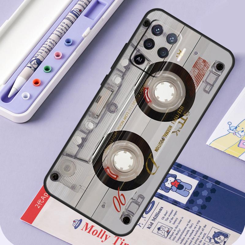 Vintage Cassette tape retro style For Oppo A96 A76 A16 A94 A74 A54 A15 A18 A38 A58 A78 A98 A40 A60 A80 A57 A17 A77 A5 Pro Case